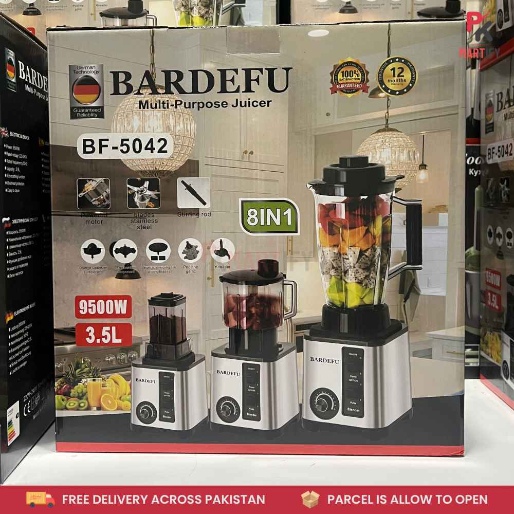 BARDEFU 8-in-1 Multi-Function Blender - Juicer, Grinder, Chopper & Mixer - High-Speed Powerful Motor