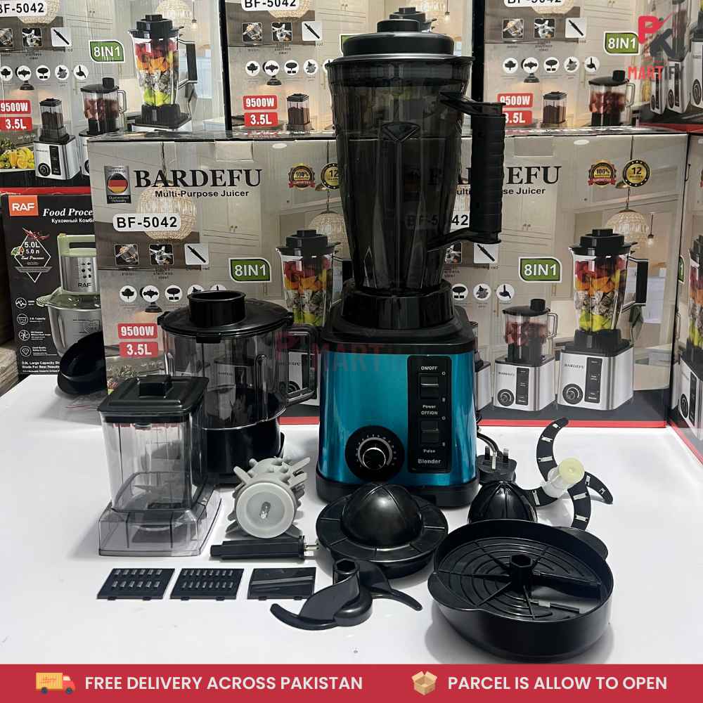 BARDEFU 8-in-1 Multi-Function Blender - Juicer, Grinder, Chopper & Mixer - High-Speed Powerful Motor
