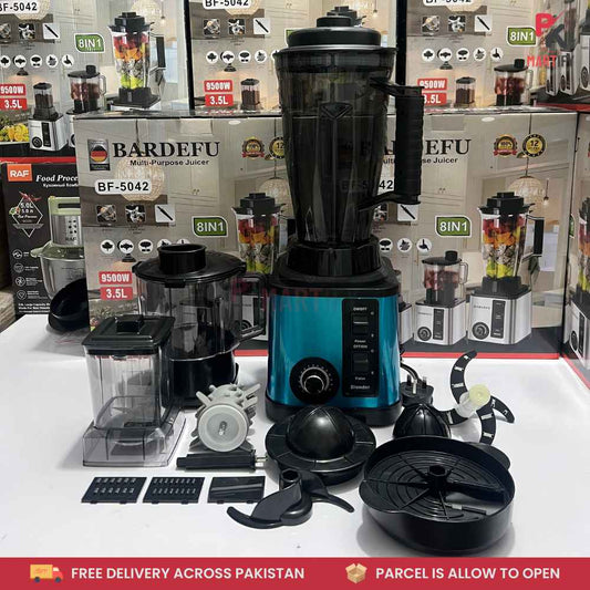 BARDEFU 8-in-1 Multi-Function Blender - Juicer, Grinder, Chopper & Mixer - High-Speed Powerful Motor